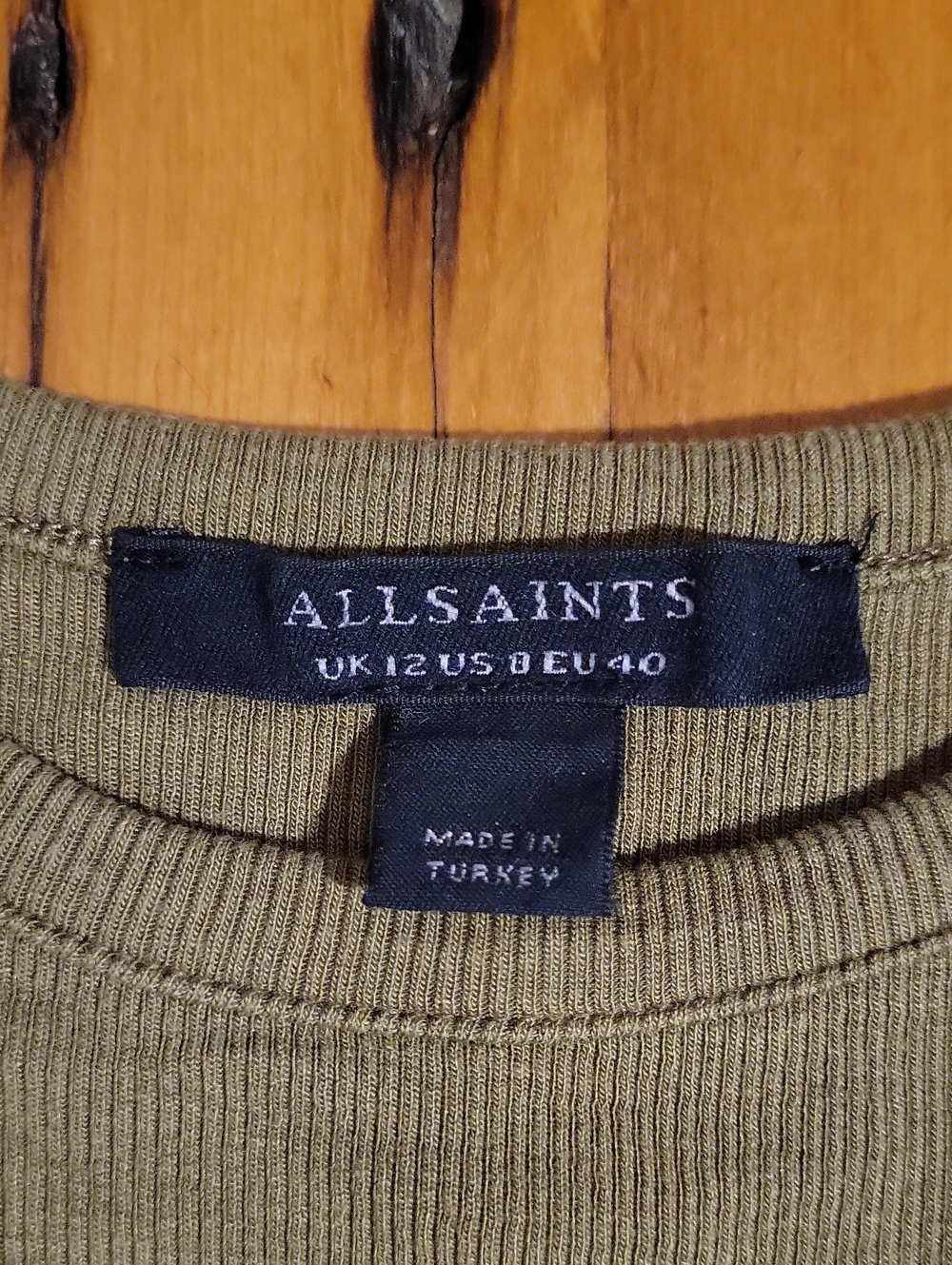 ALL SAINTS Ribbed Racerback Norma Bodysuit, Olive - Picture 3 of 9